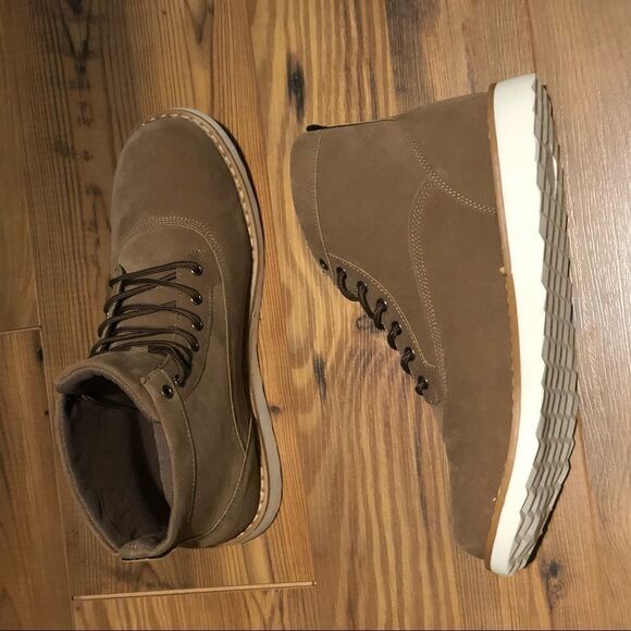 Mens Taupe Brown Boots New - Picture 2 of 4